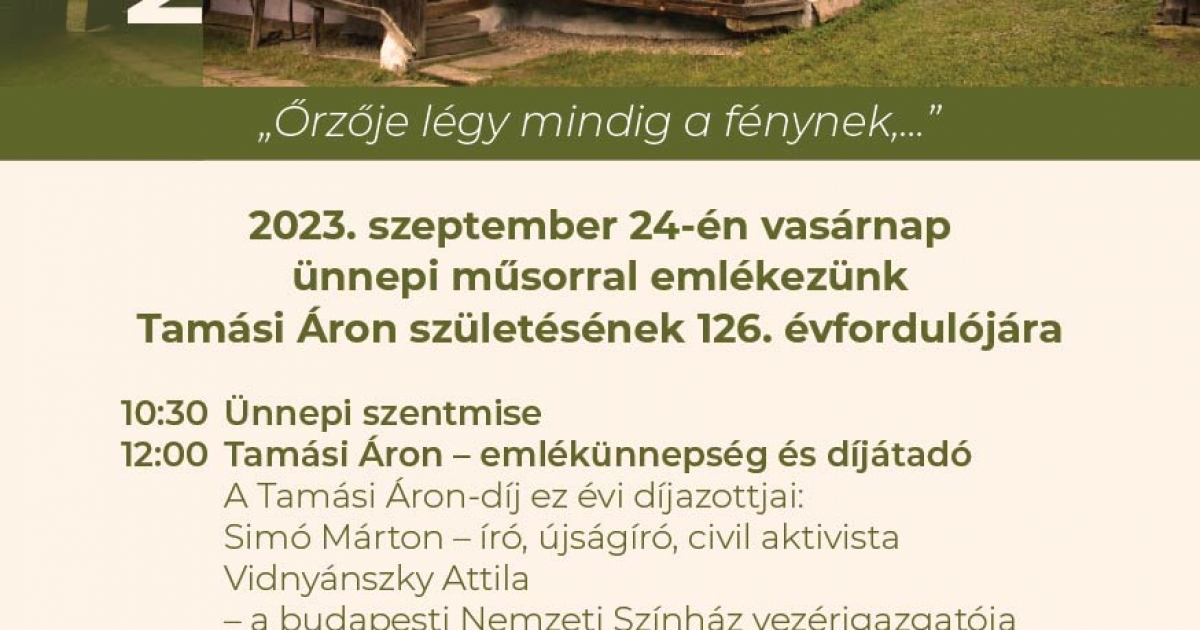 Tamási Áron 126. születési évfordulója