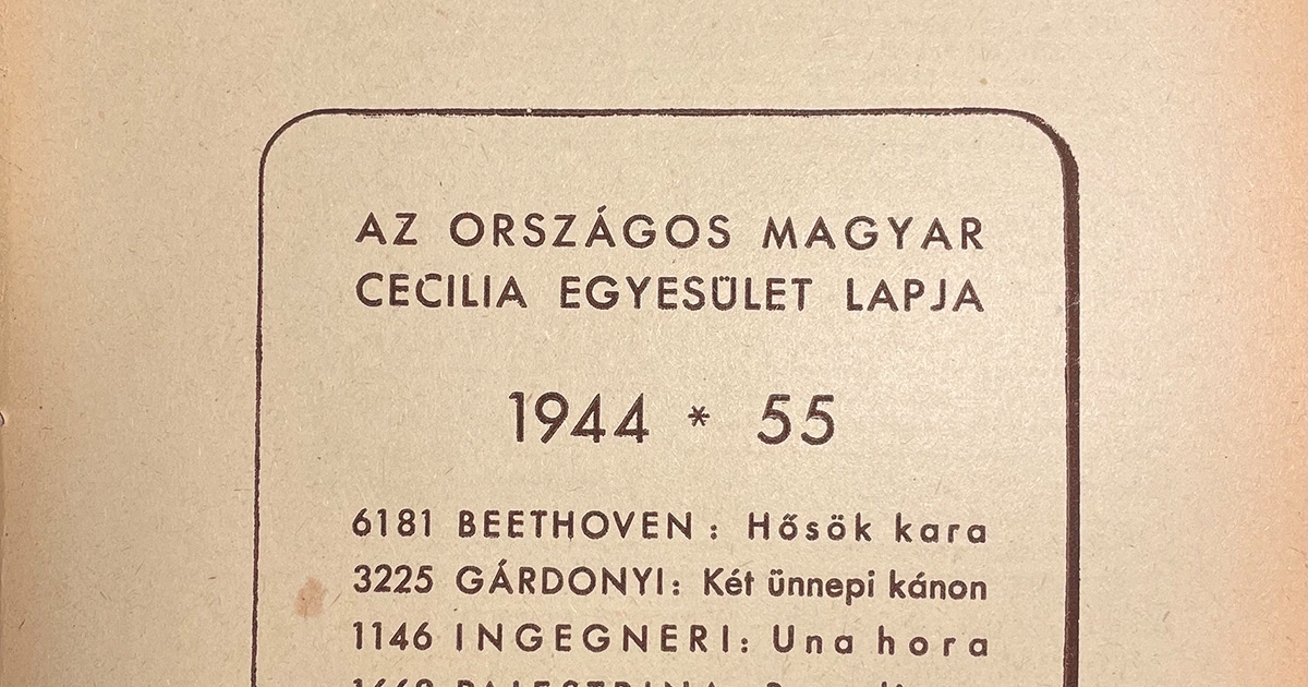 A Magyar Kórus jubileumi száma