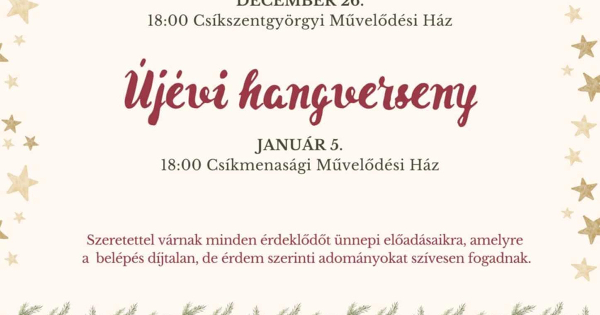 Karácsonyi hangverseny Csíkszentgyörgyön