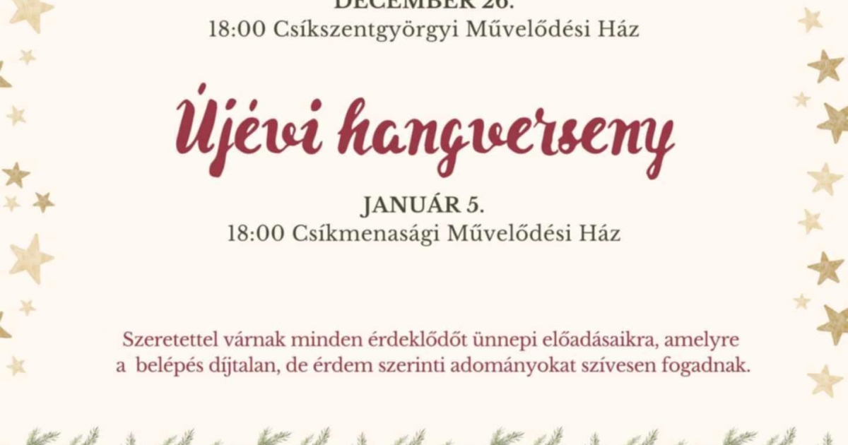 Újévi hangverseny Csíkszentgyörgyön