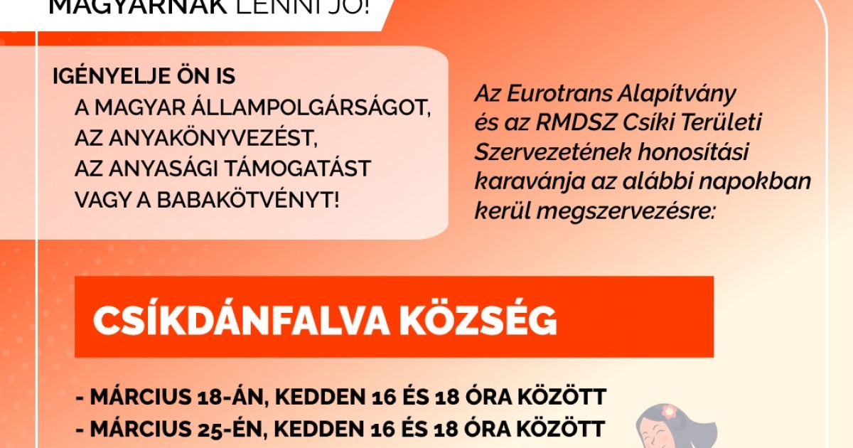 Ingyenes honosítás Csíkdánfalván és Karcfalván