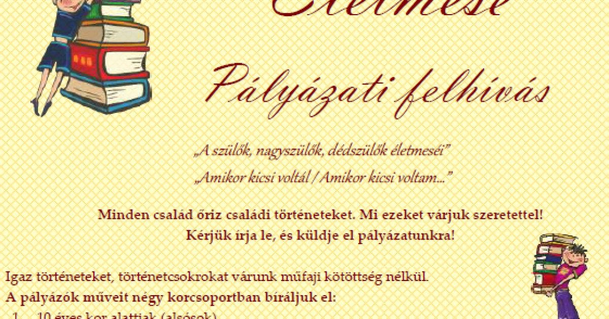 Életmese írói pályázat