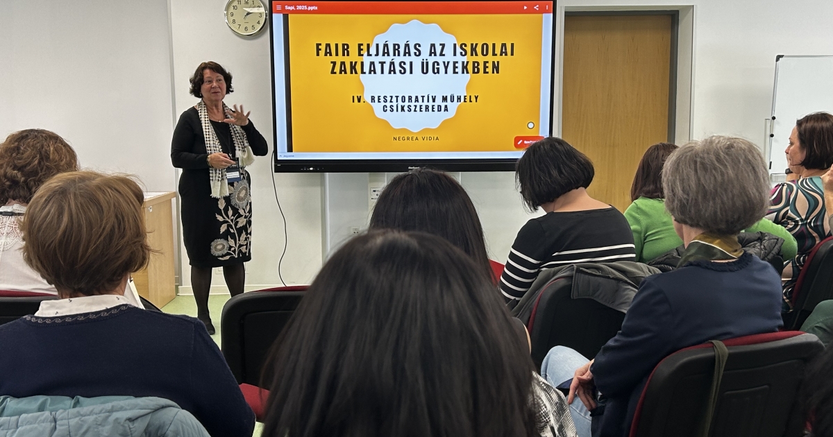 Közösségépítéssel az iskolai konfliktusok ellen – resztoratív módszerekről tanácskoztak Csíkszeredában