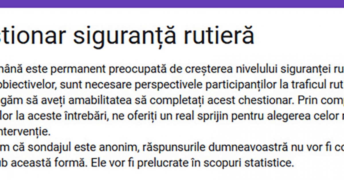 Kérdőív a biztonságosabb közlekedésért