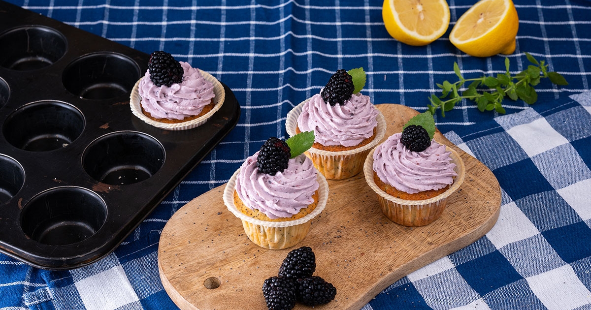 Szedres-mákos cupcake