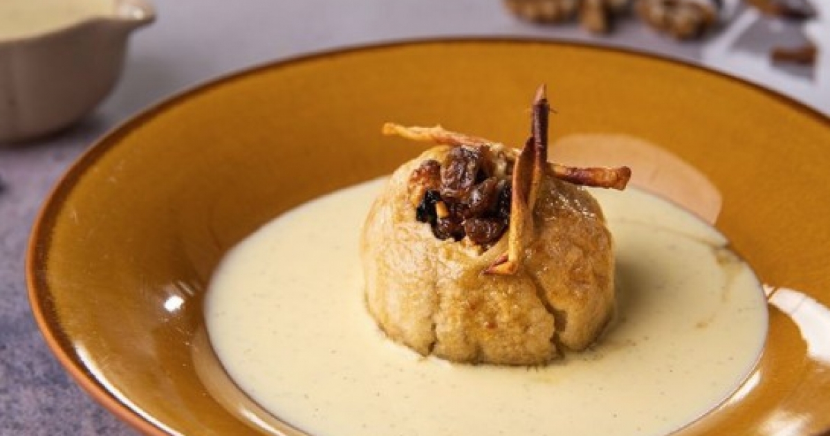 Sült alma vaníliaszósszal