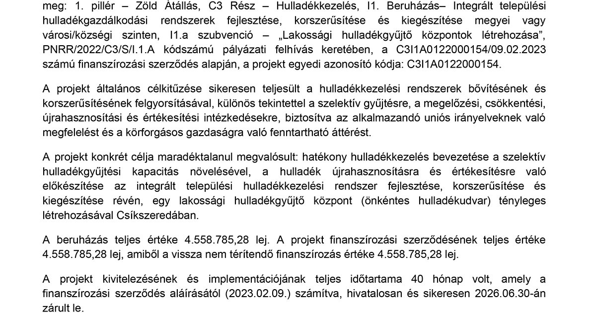 „PNRR: Pénzeszközök a modern és megújult Romániának!”