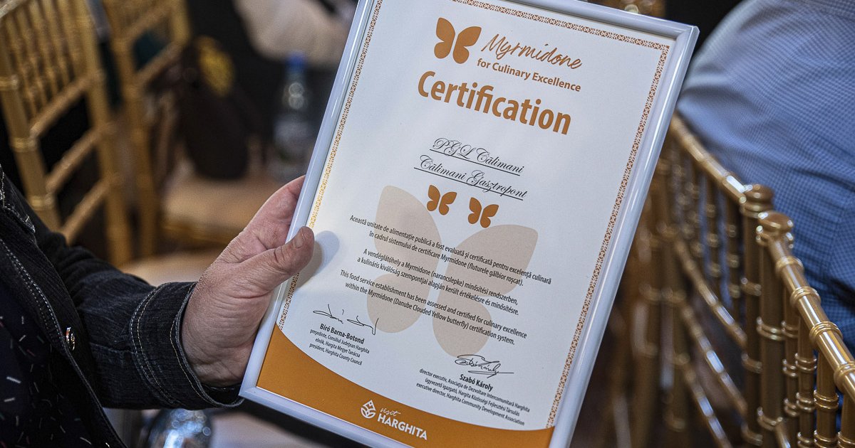 Myrmidone védjegy kiváló vendéglátásért