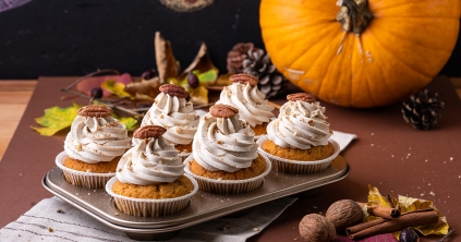 Sütőtökös muffinok fahéjas krémmel