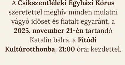 Katalin-bál Fitódban