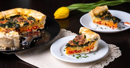 Sült zöldséges quiche