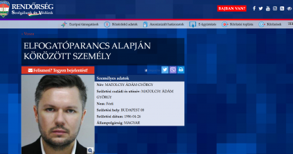 Körözik Matolcsy Ádámot, Matolcsy György korábbi jegybankelnök fiát